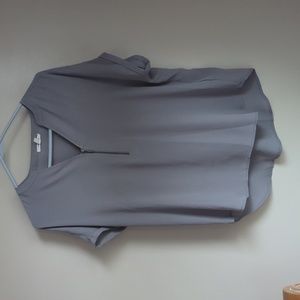 Grey blouse with front zipper size large